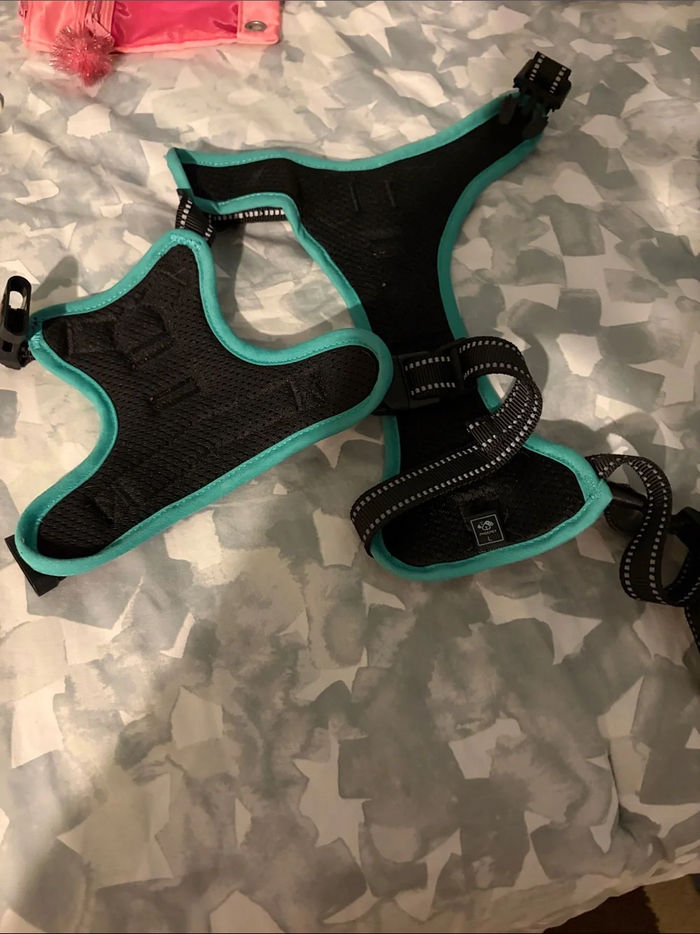 Pink & Teal No-Pull Dog Harness (fit my 76 pound Golden Retriever)